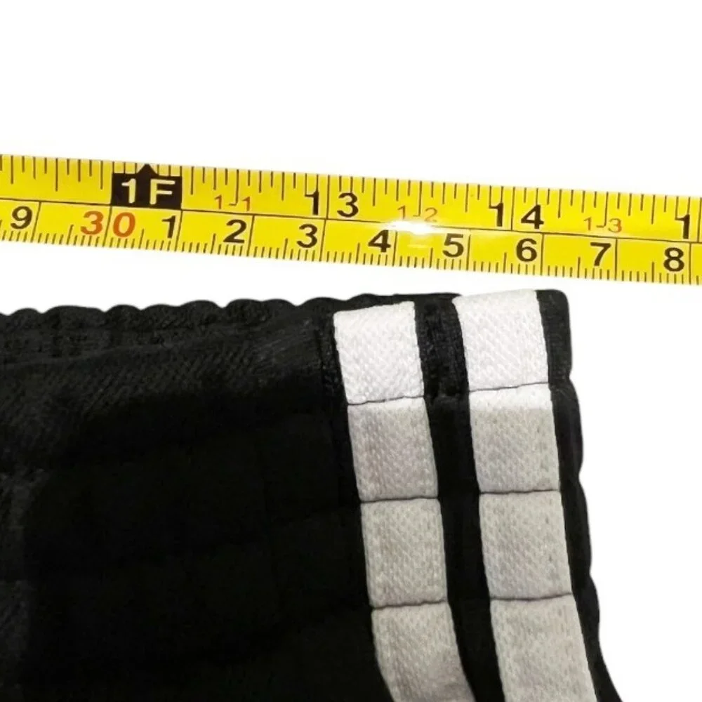 Adidas Size Youth Large Track Pants Sweatpants Black w/ White 3 Stripes